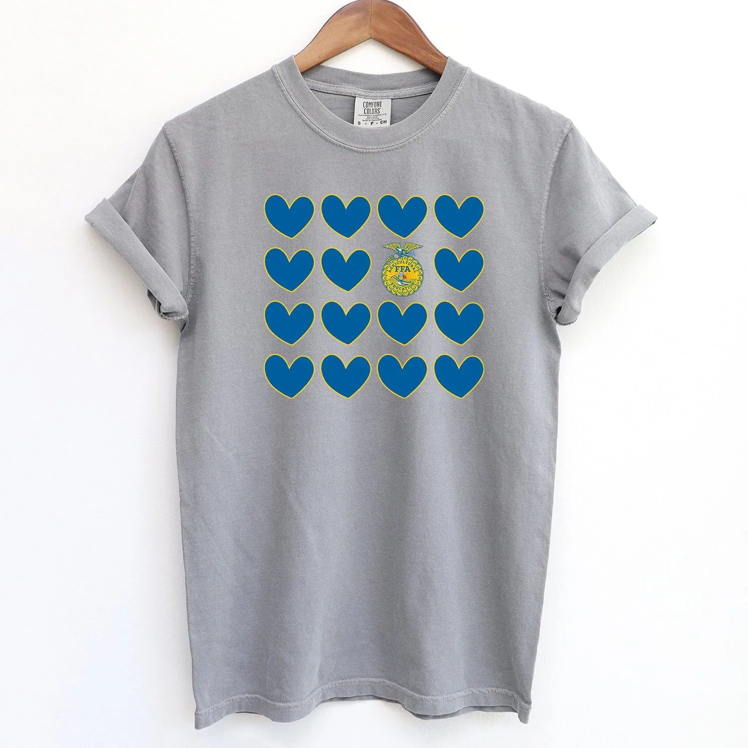 FFA Emblem Multiple Hearts ComfortWash/ComfortColor T-Shirt (S-4XL) - Multiple Colors!