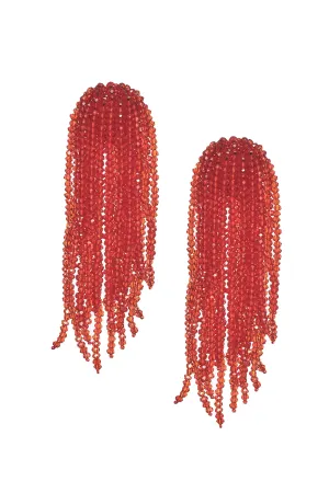 FOUNTAIN EARRINGS - CHILI RED