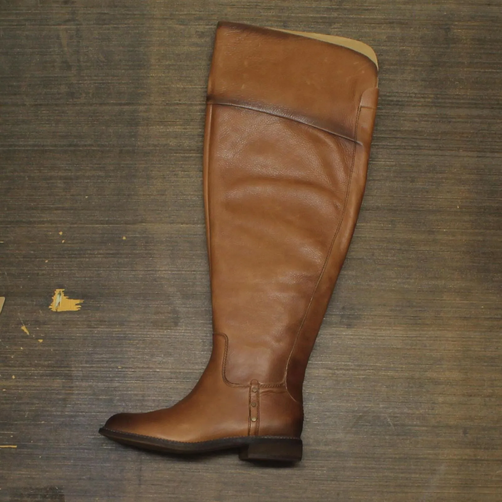 Franco Sarto Haleen Wide Calf Over-the-Knee Boots Shoes Cognac Brown 8M-WC