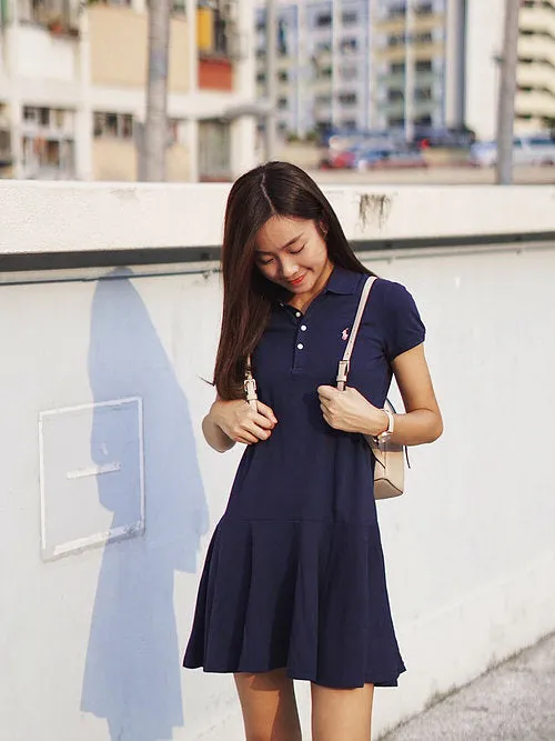 Girls Mesh Polo Dress