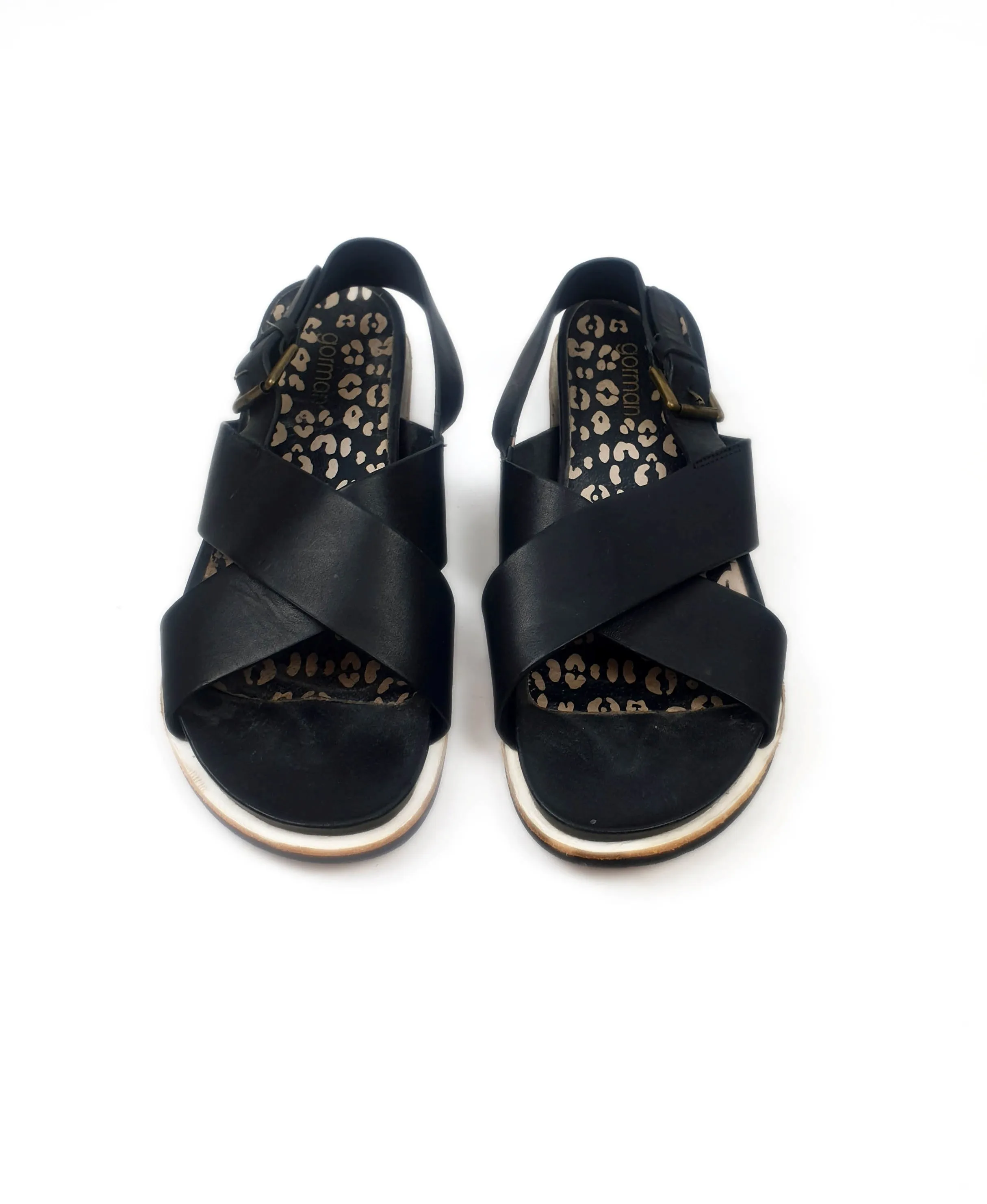 Gorman black leather sandals size 39