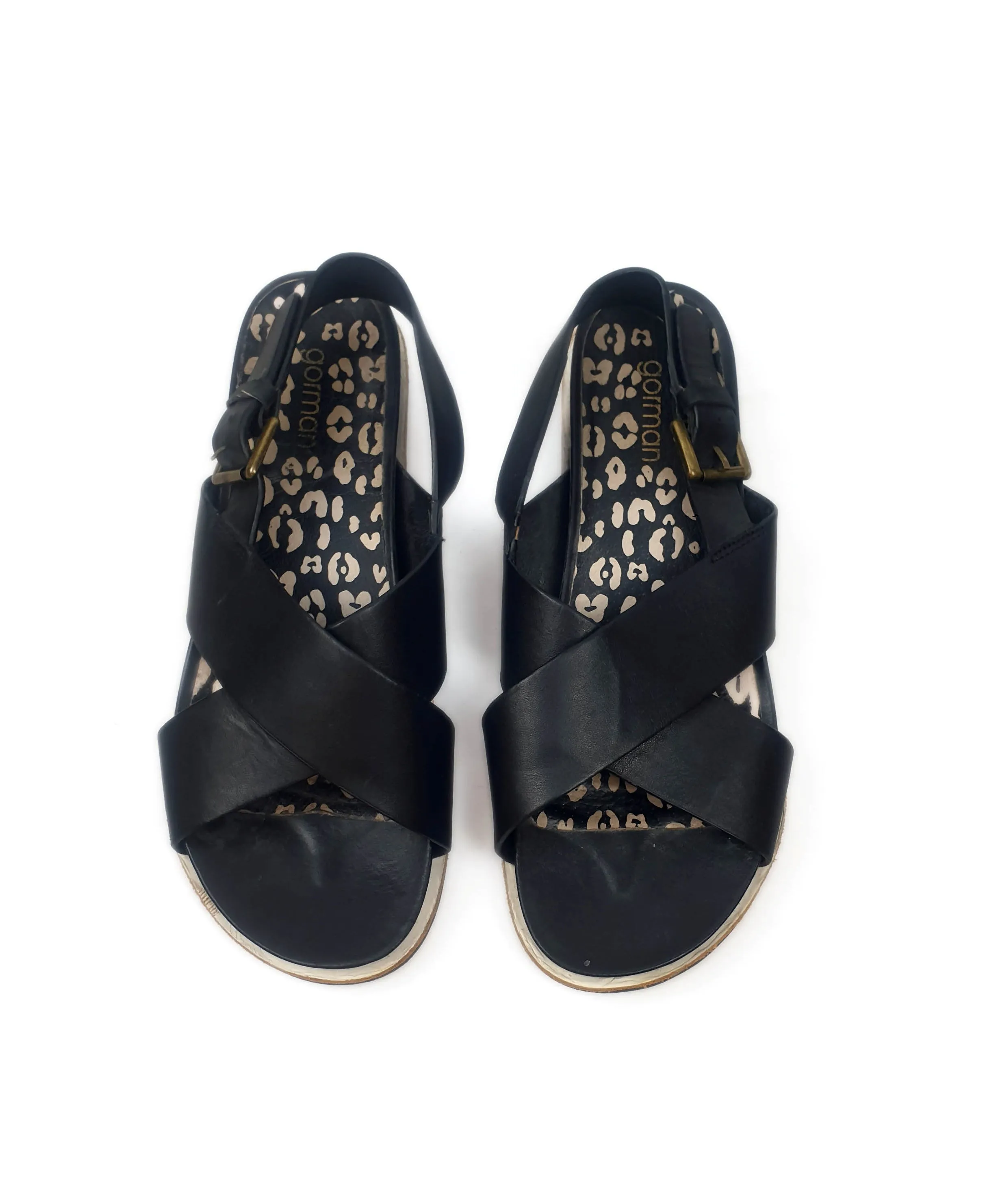 Gorman black leather sandals size 39