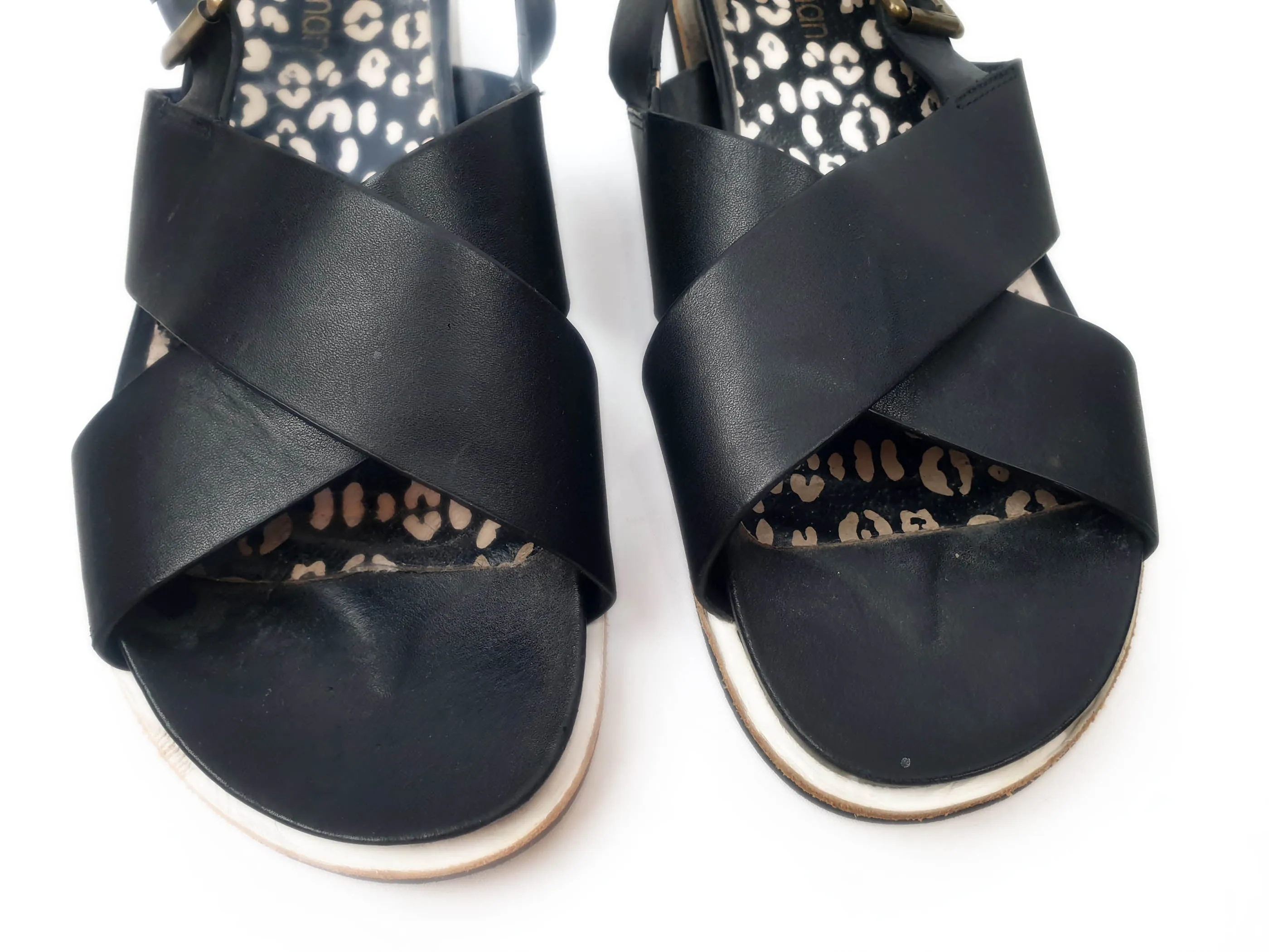 Gorman black leather sandals size 39
