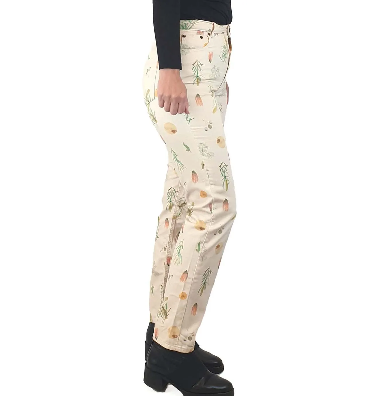 Gorman   Diana Kinter cream jeans with cute print size 8