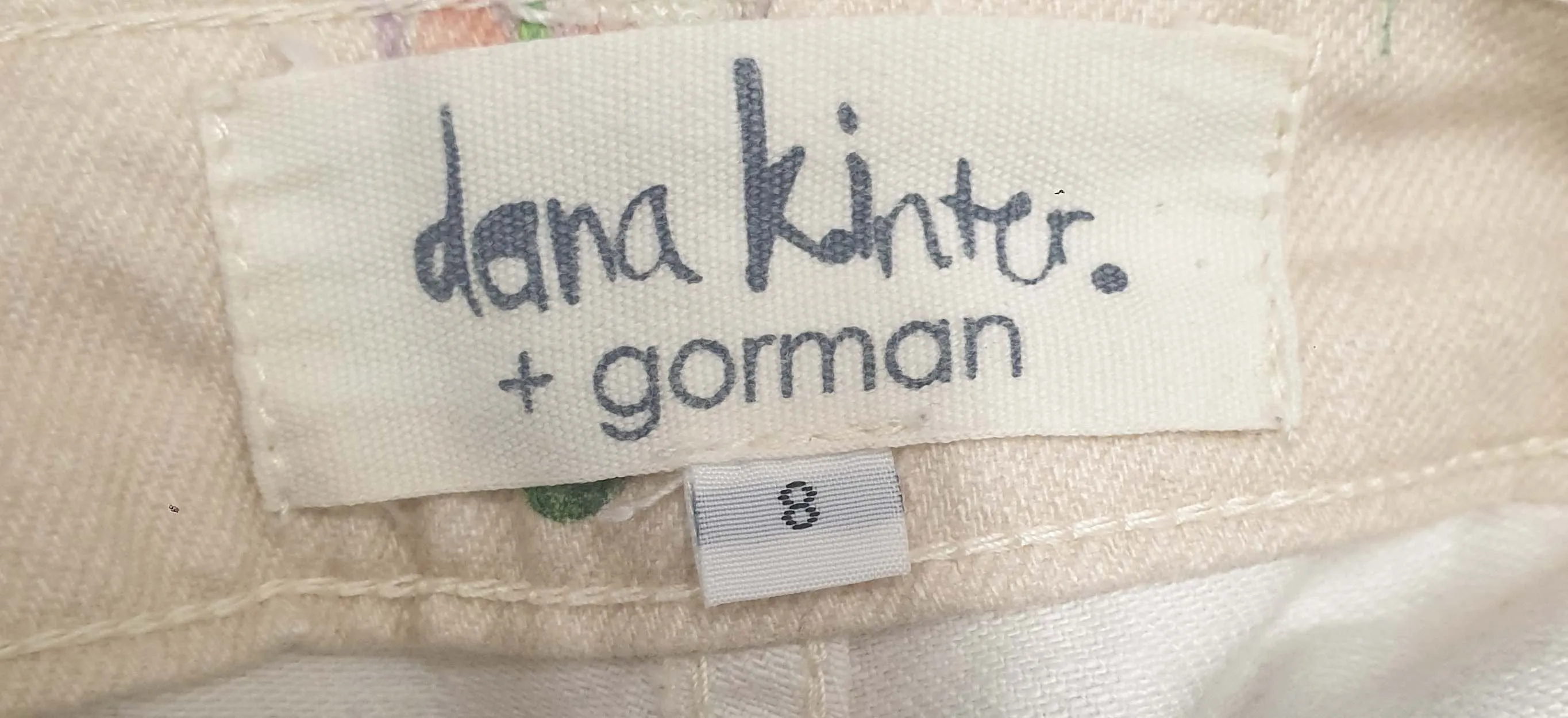 Gorman   Diana Kinter cream jeans with cute print size 8
