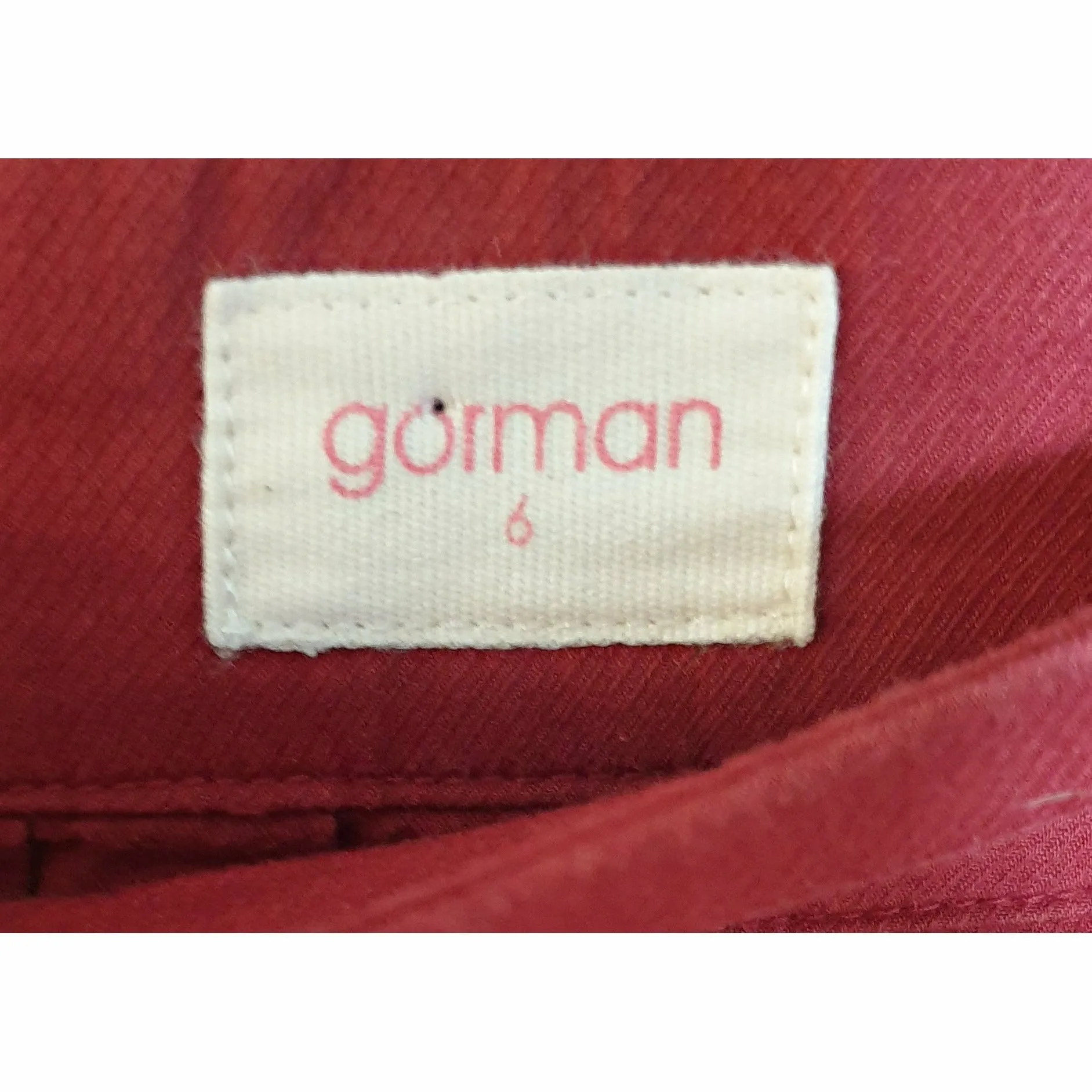 Gorman red mid calf high waisted skirt size 6