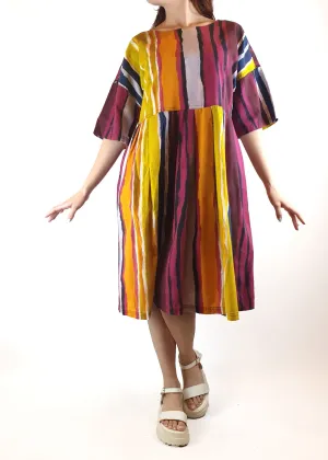 Gorman x Mangkaja stunning earthy coloured unique print dress size S (best fits size 10)