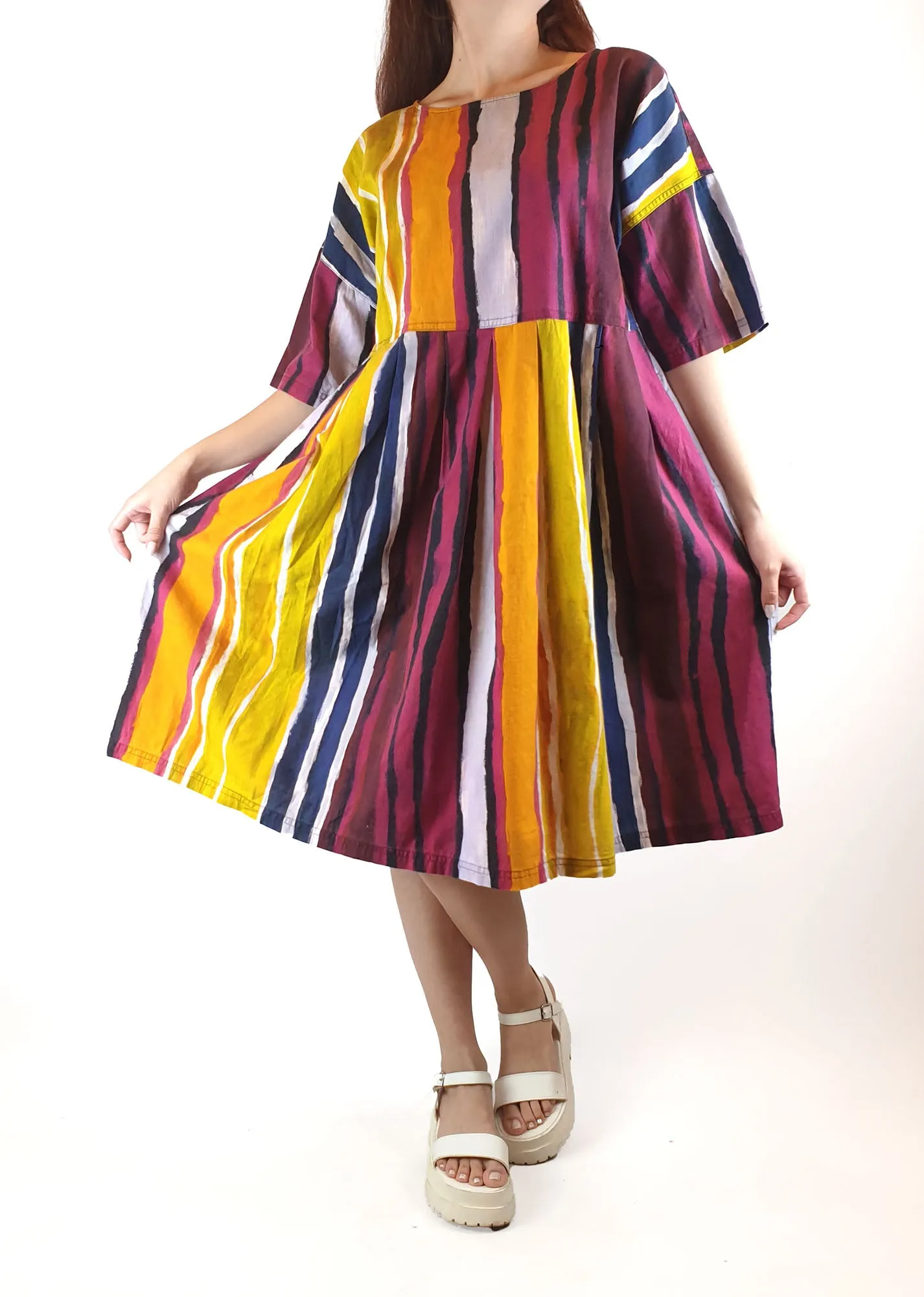 Gorman x Mangkaja stunning earthy coloured unique print dress size S (best fits size 10)