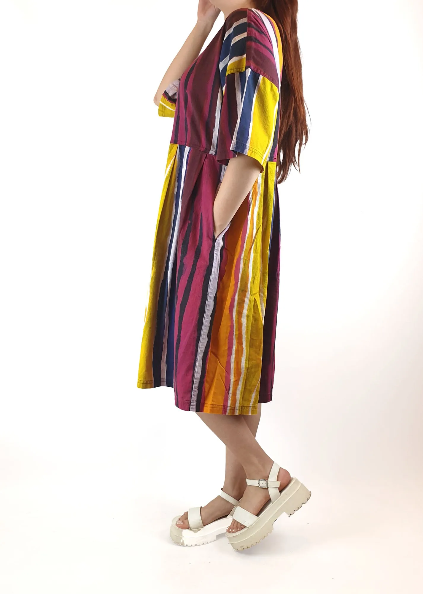 Gorman x Mangkaja stunning earthy coloured unique print dress size S (best fits size 10)