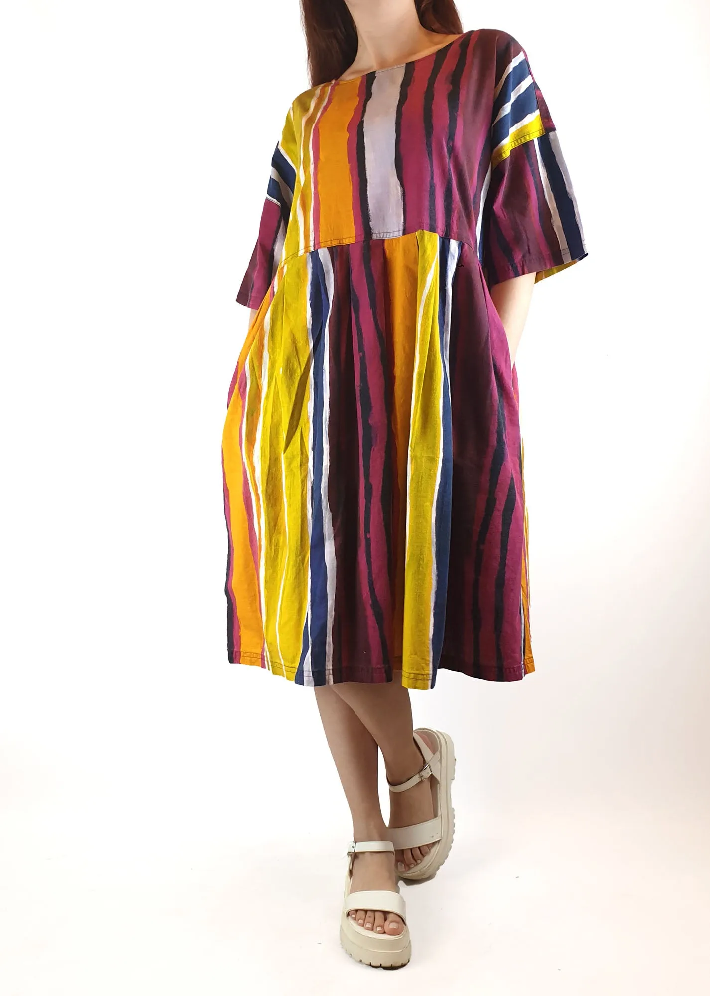Gorman x Mangkaja stunning earthy coloured unique print dress size S (best fits size 10)
