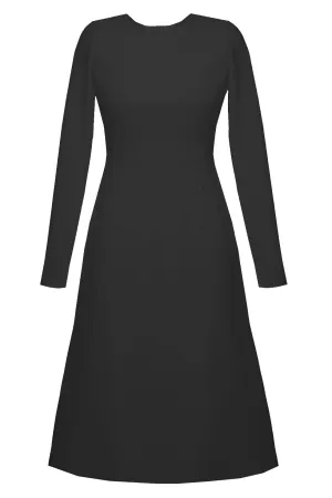 Grace Blue Midi Dress with Long Sleeves