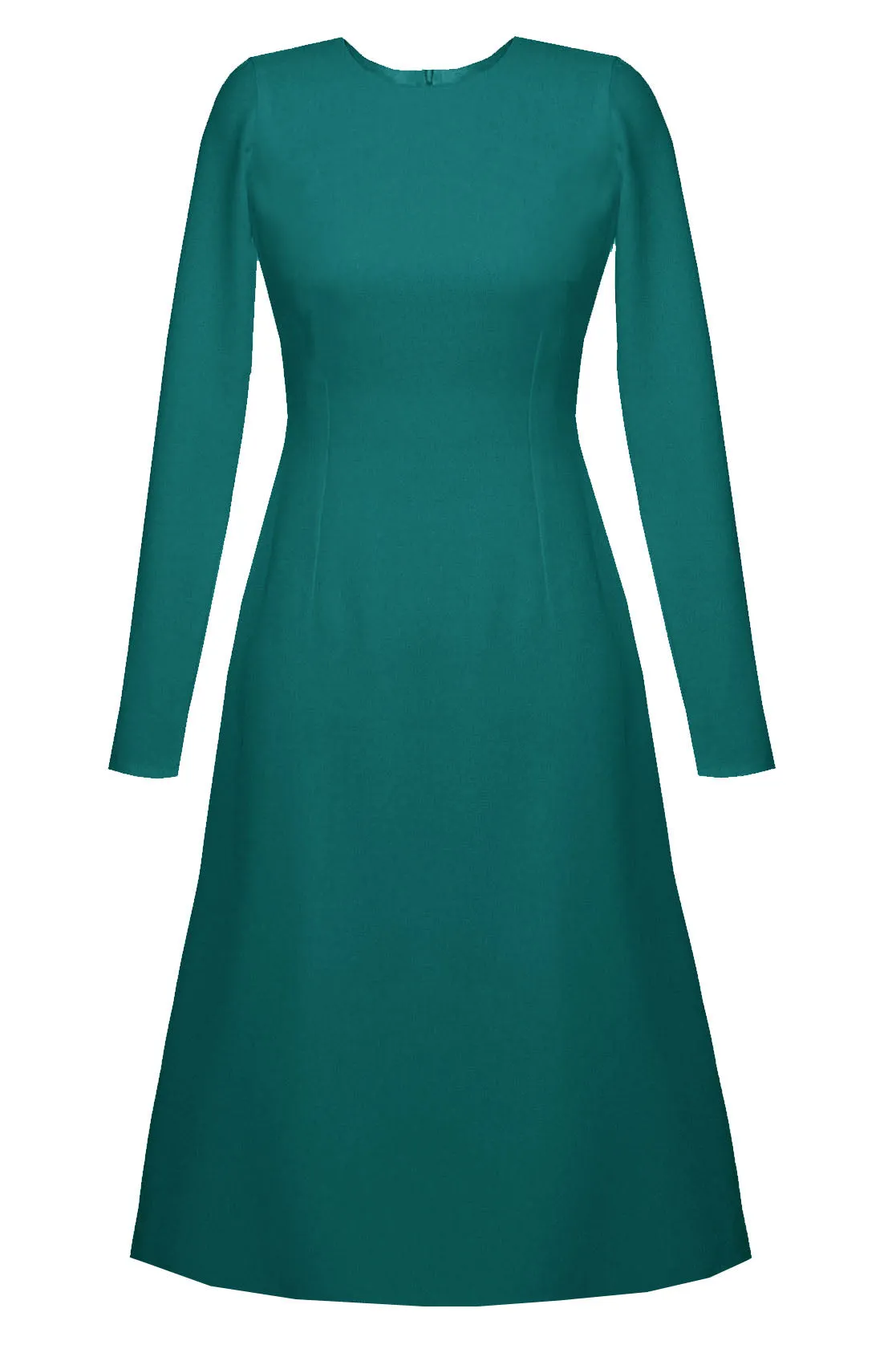 Grace Blue Midi Dress with Long Sleeves