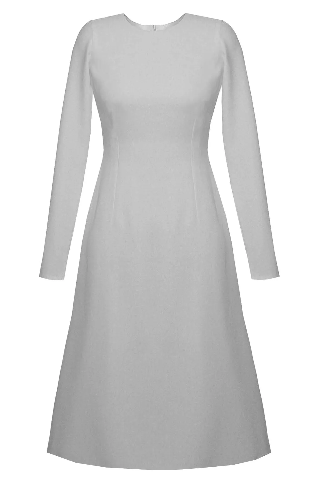 Grace Blue Midi Dress with Long Sleeves