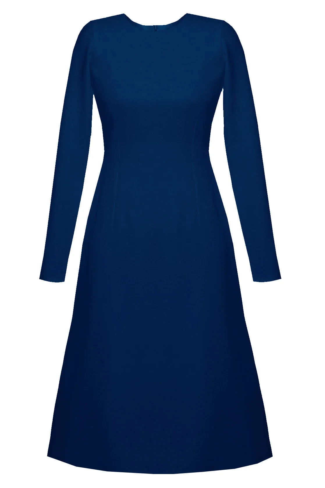Grace Blue Midi Dress with Long Sleeves