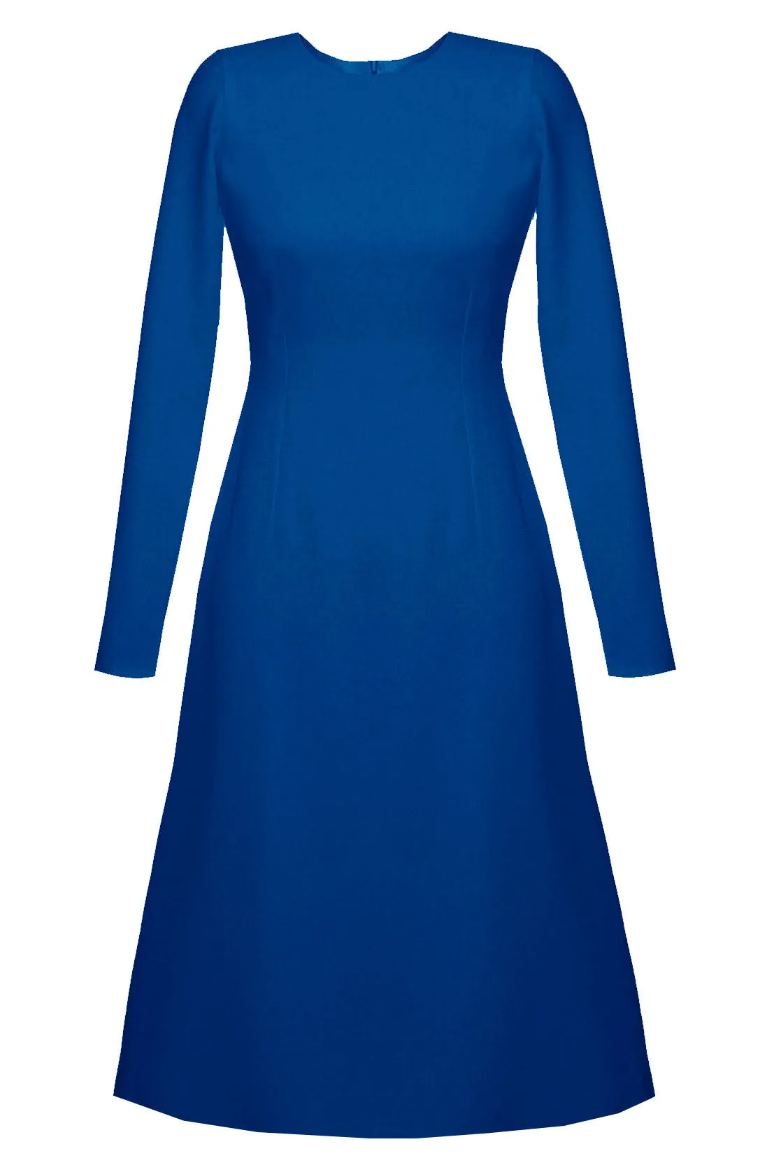 Grace Blue Midi Dress with Long Sleeves