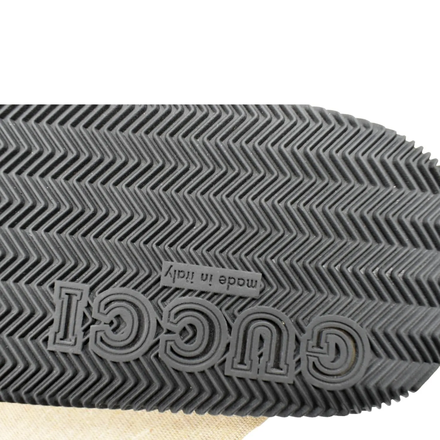 GUCCI Interlocking G Rubber Slides Sandals Black 655265 Size 11