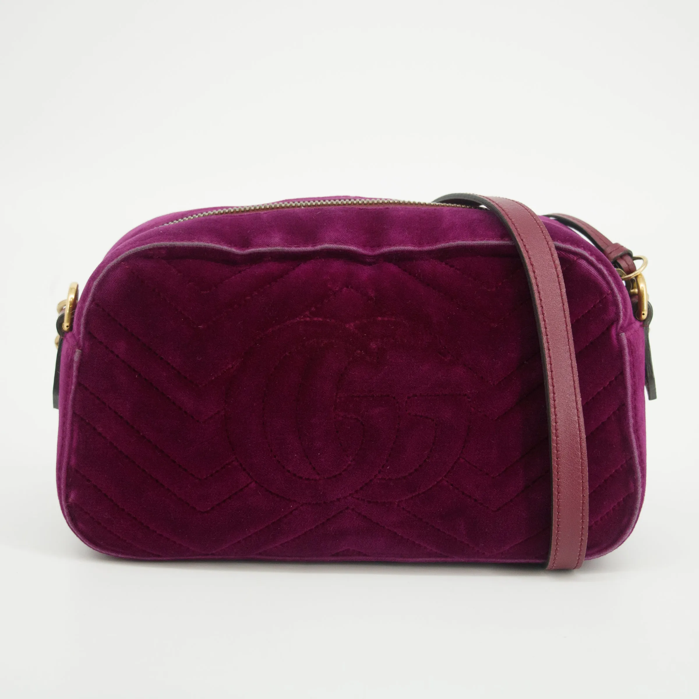 Gucci Purple GG Marmont Velvet Crossbody Bag #2583