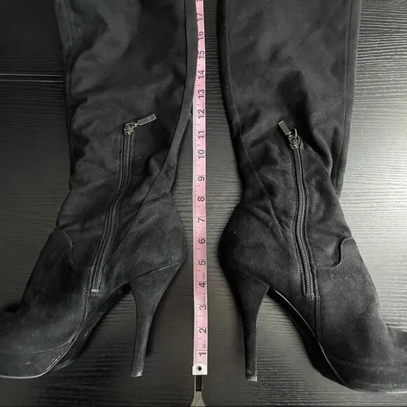 Guess Black Over the Knee Heeled Boot, 9