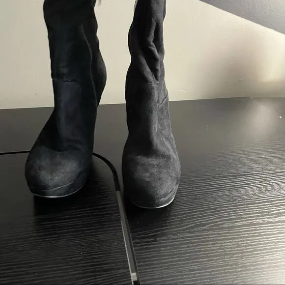 Guess Black Over the Knee Heeled Boot, 9