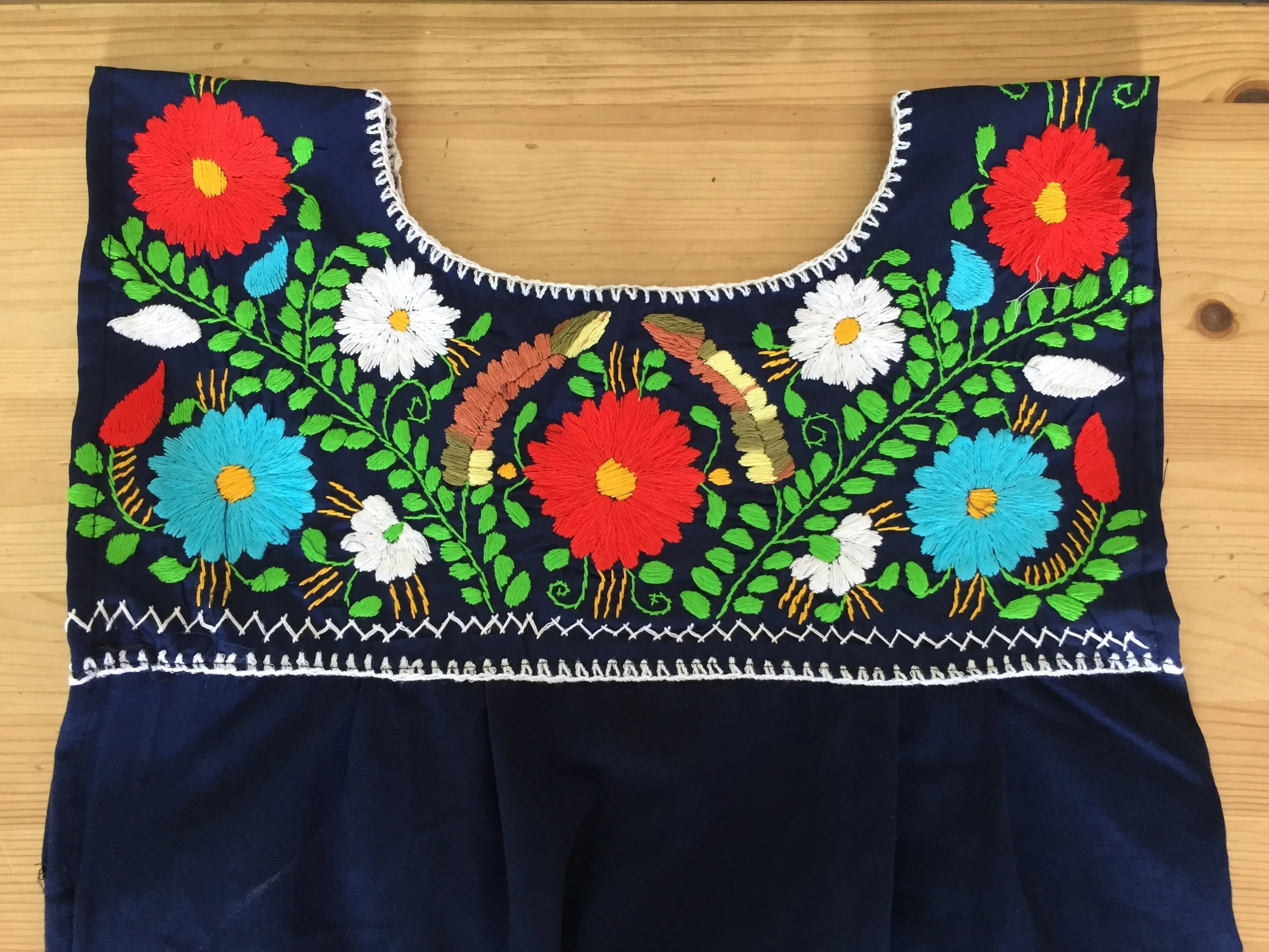 Hand Embroidered Mexican Loose Dress