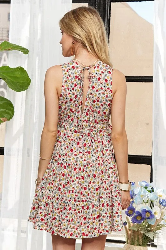 Hazel Blues® |  ADORA Lace Detail V-Neck Sleeveless Mini Dress