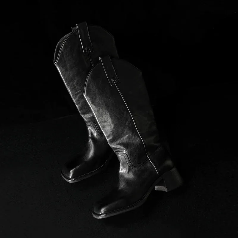 High-End Leather Western Boots