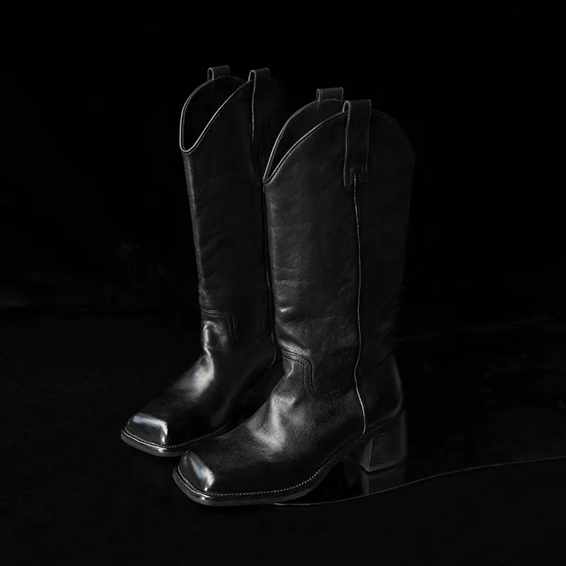 High-End Leather Western Boots