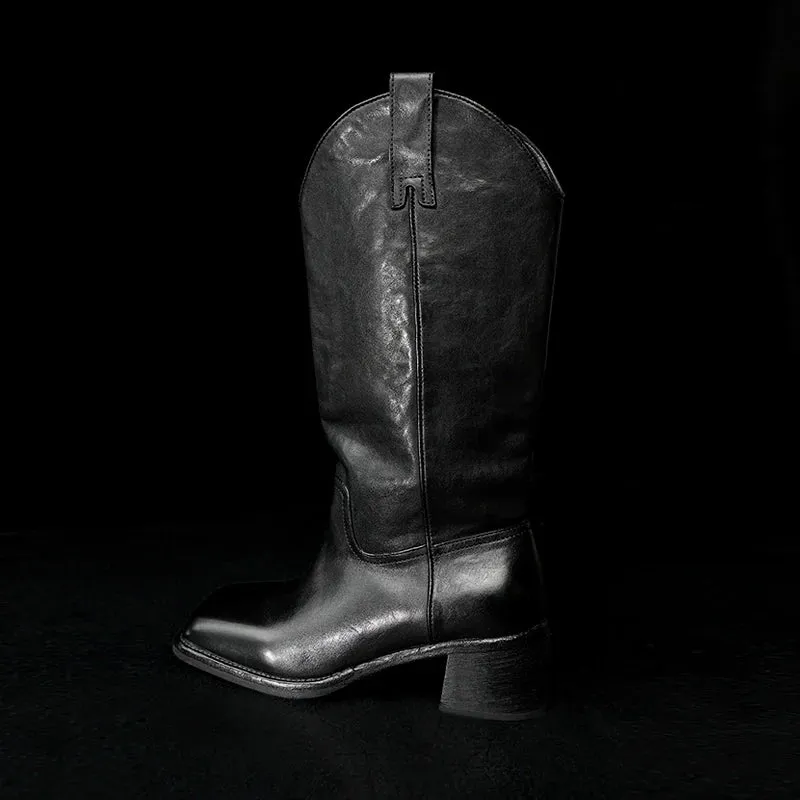 High-End Leather Western Boots
