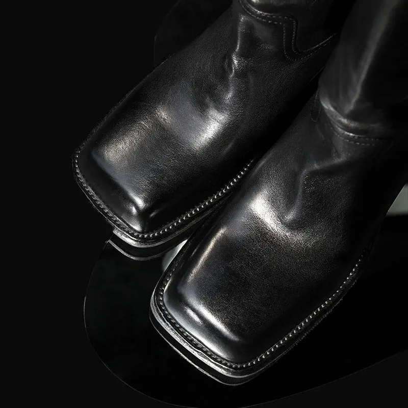High-End Leather Western Boots