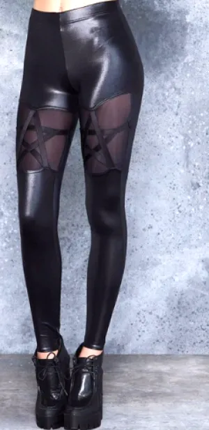 High Waist Pentagram Leggings