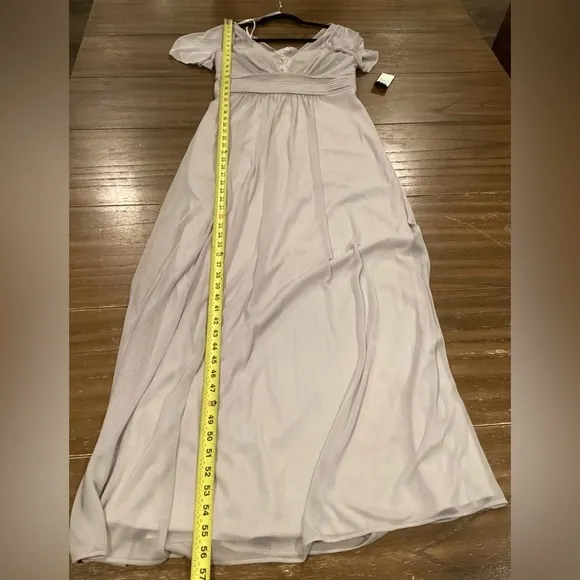 Jessica Howard short sleeve v neck embroidered chiffon empire long maxi dress 8