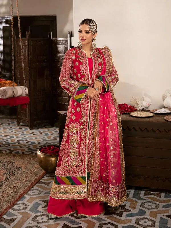 Kameez Trouser and Dupatta Pink Pakistani Wedding Dress