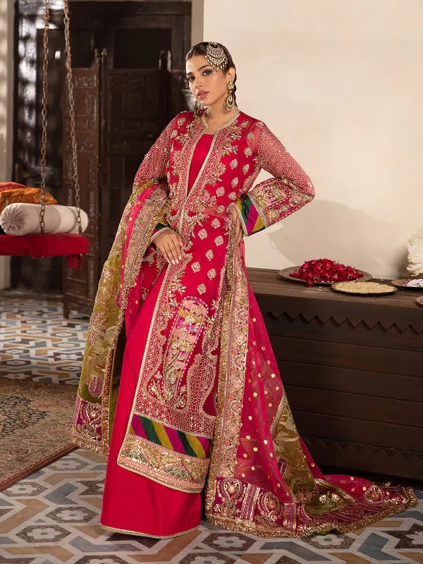 Kameez Trouser and Dupatta Pink Pakistani Wedding Dress