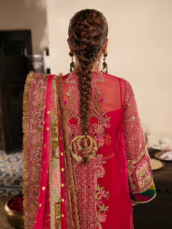 Kameez Trouser and Dupatta Pink Pakistani Wedding Dress
