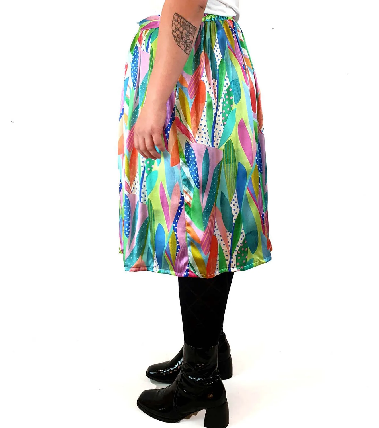 Karla Cola colourful print silk skirt size L