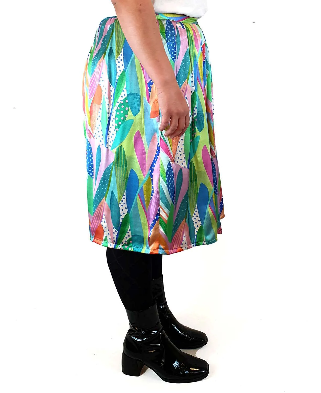 Karla Cola colourful print silk skirt size L
