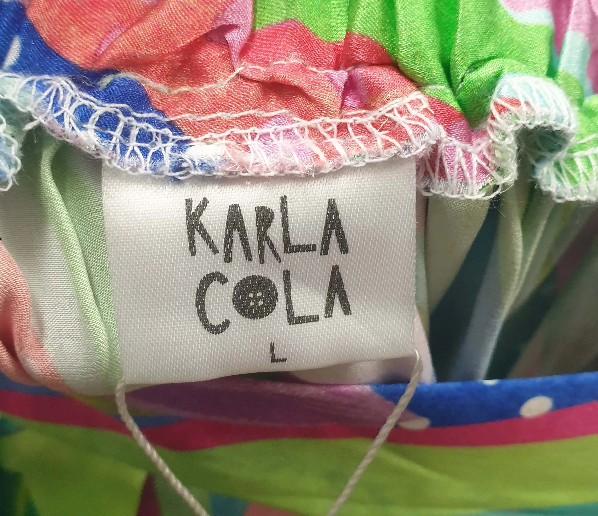Karla Cola colourful print silk skirt size L