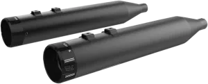Khrome Werks 202830 4.50in. HP-Plus Slip-Ons - Black with Black Klassic Billet End Caps