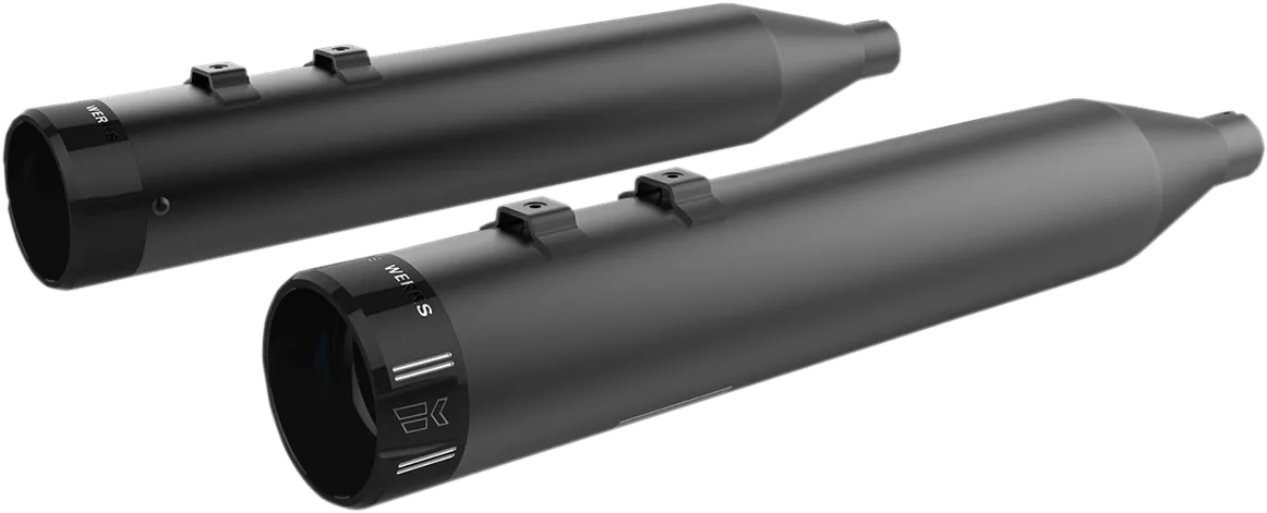 Khrome Werks 202830 4.50in. HP-Plus Slip-Ons - Black with Black Klassic Billet End Caps