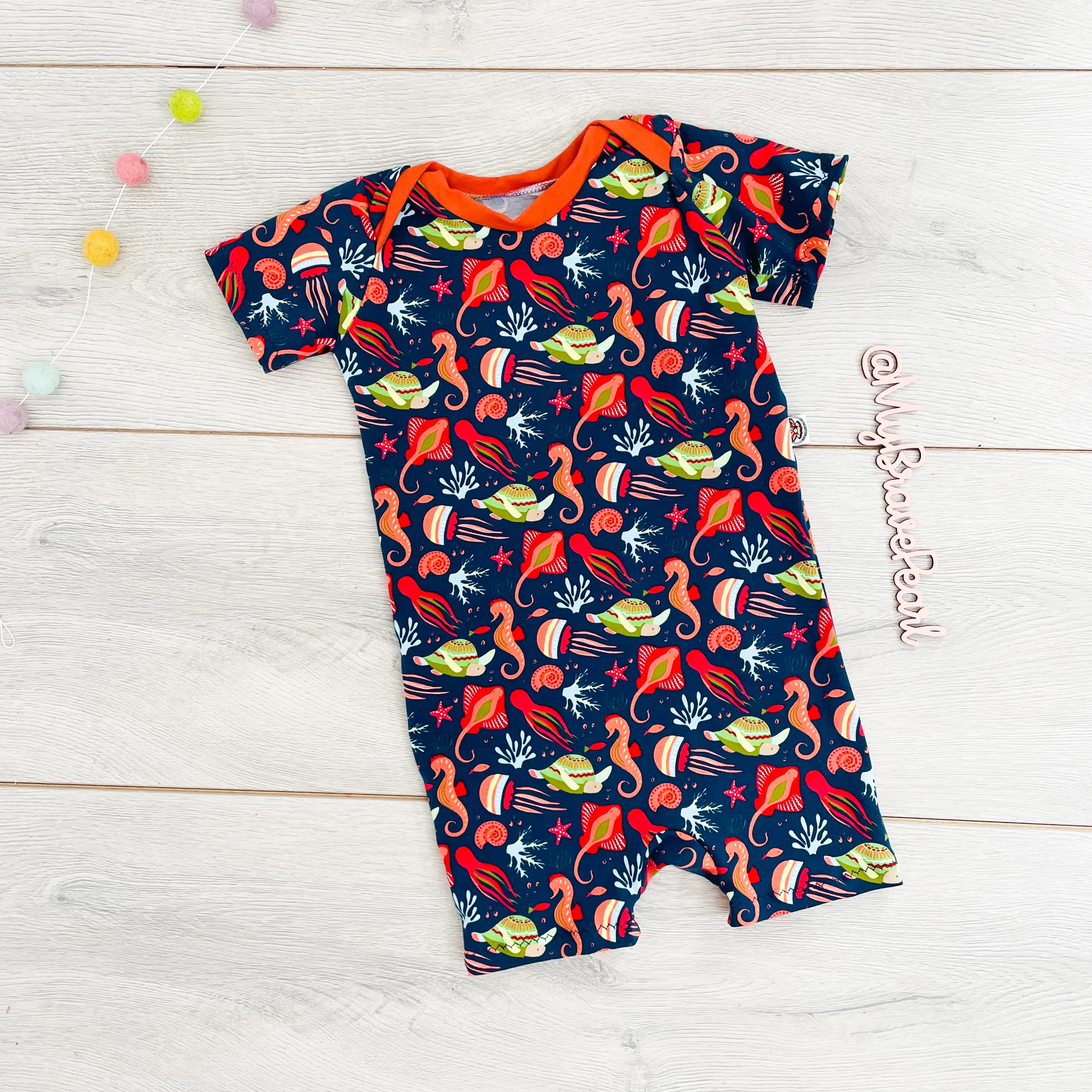 Kids Envelope Shoulder Shortie Romper