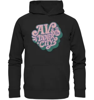 Kids' Premium Hoodie - Green and Pink Logo - AV & the Inner City Merchandise
