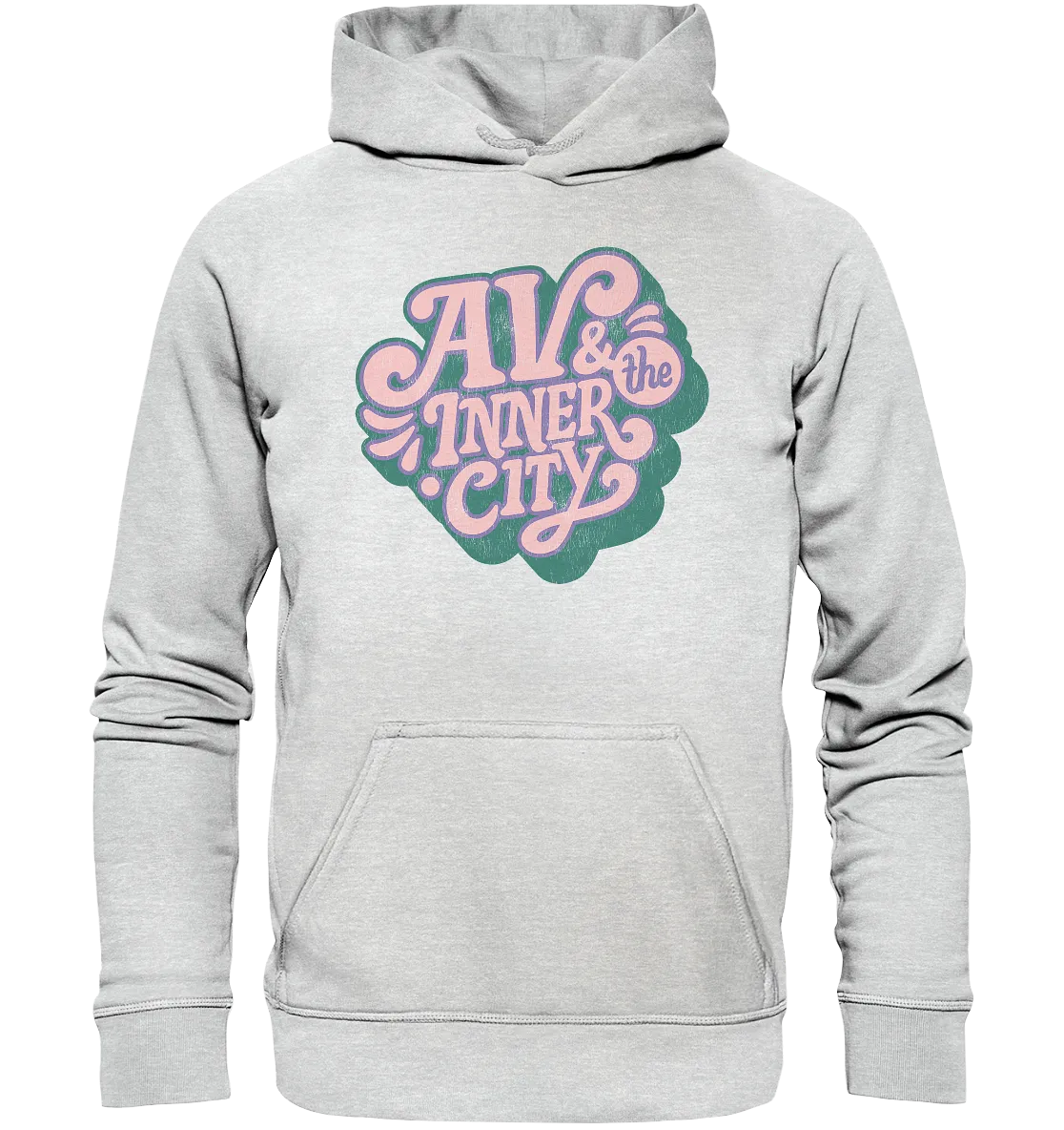 Kids' Premium Hoodie - Green and Pink Logo - AV & the Inner City Merchandise