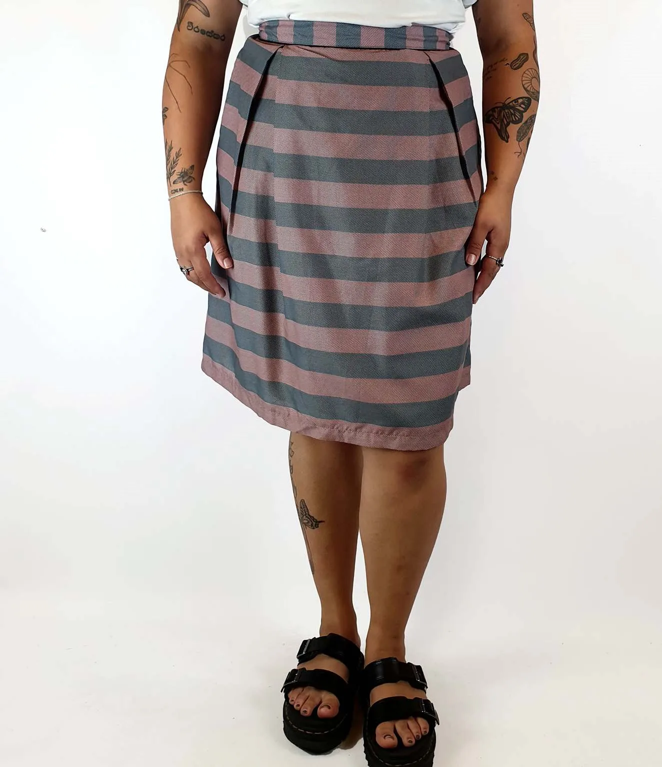 Kindling pink and blue striped skirt size 16