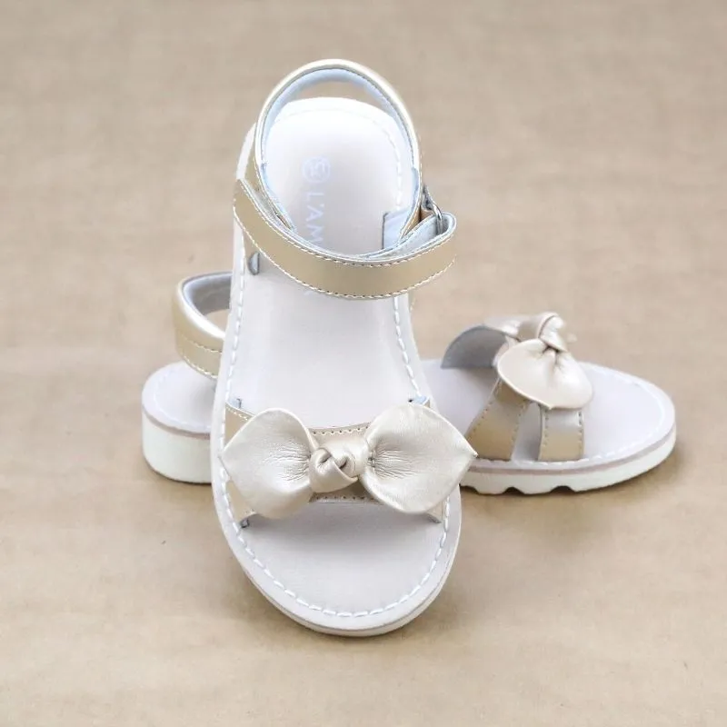 Leigh Girls Leather Knotted Bow Sandal