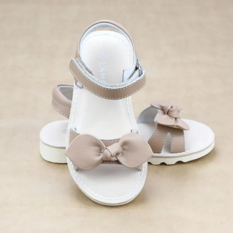 Leigh Girls Leather Knotted Bow Sandal