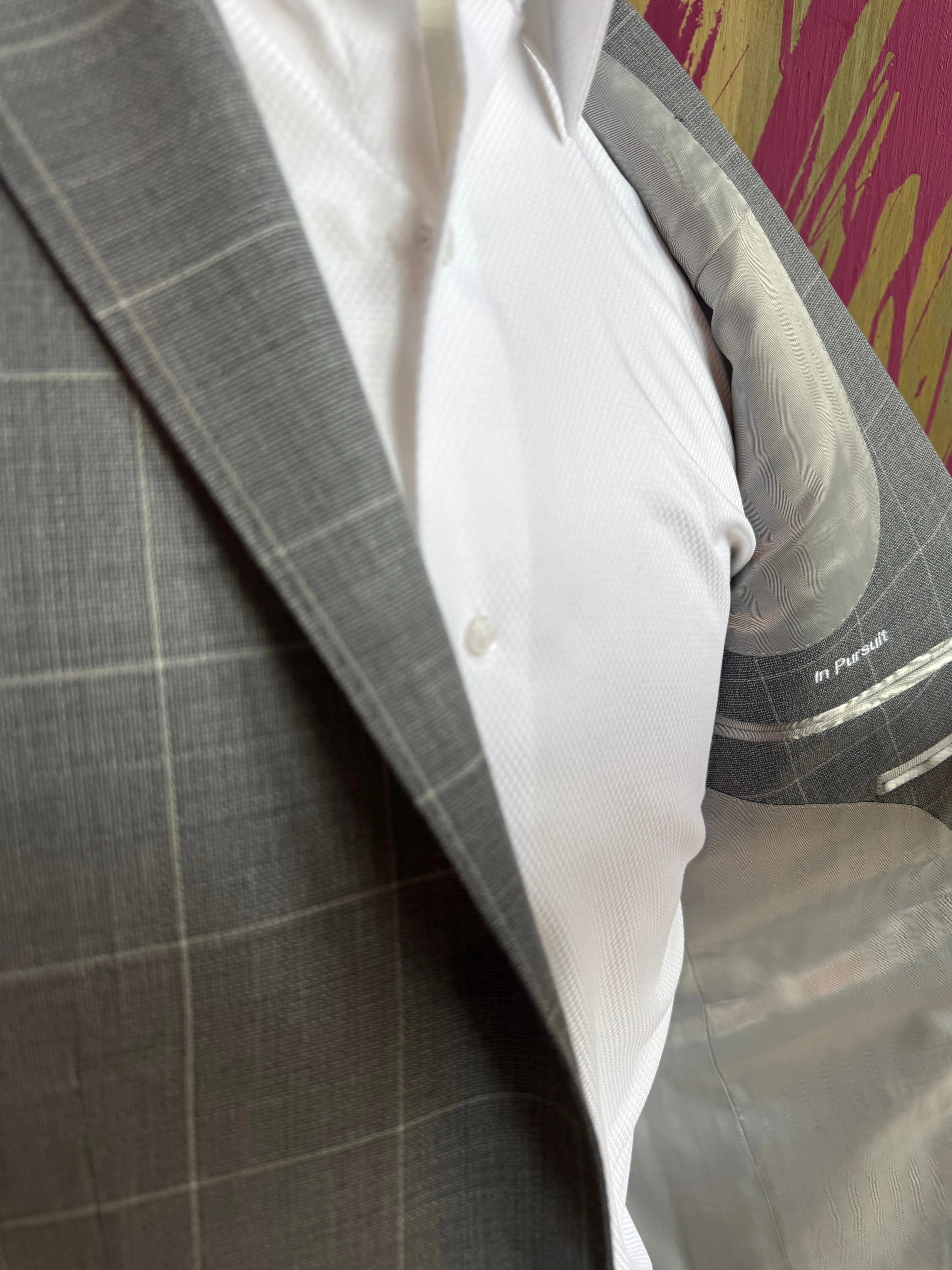 Light Gray Windowpane Blazer