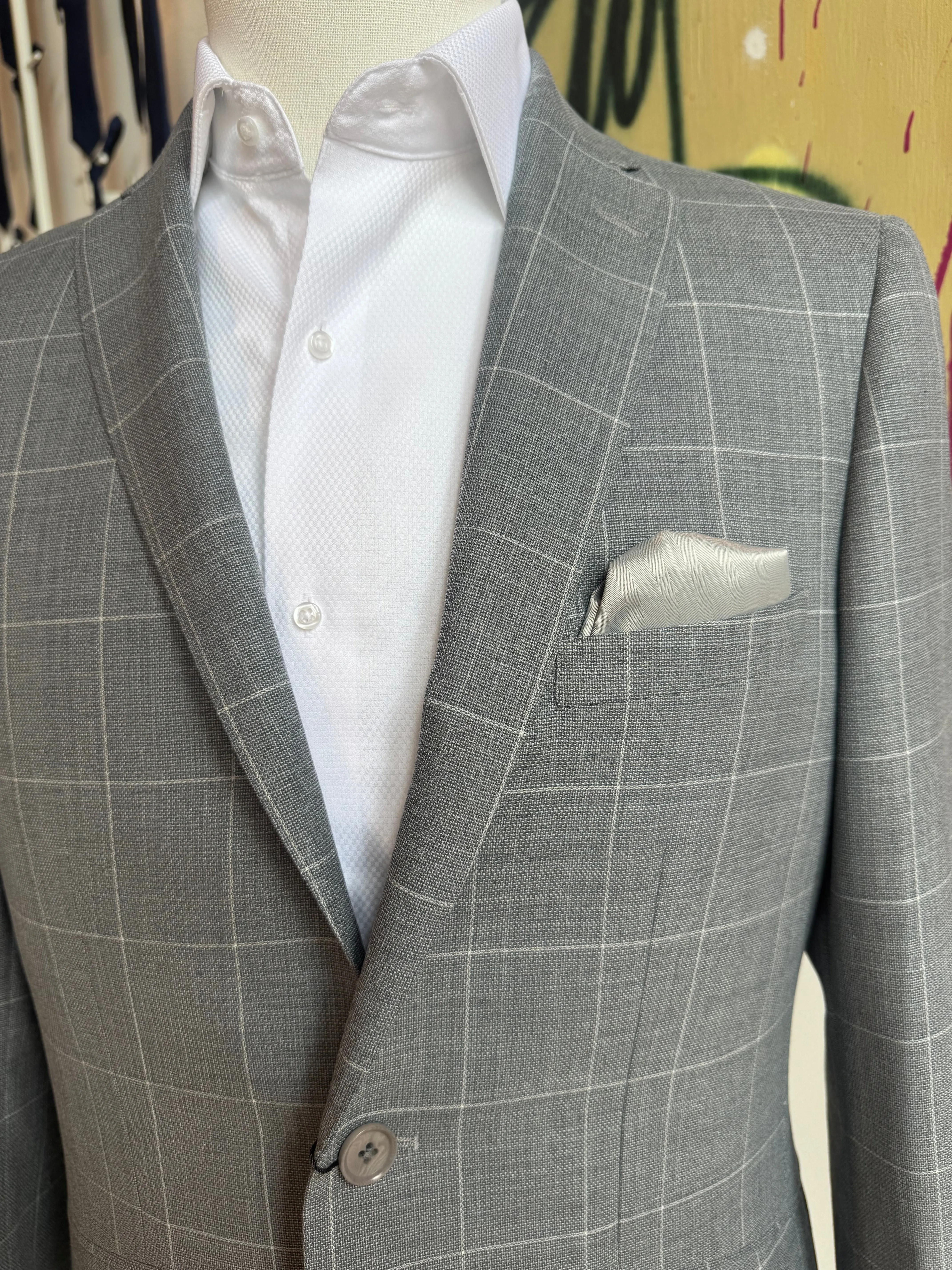 Light Gray Windowpane Blazer
