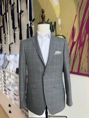 Light Gray Windowpane Blazer
