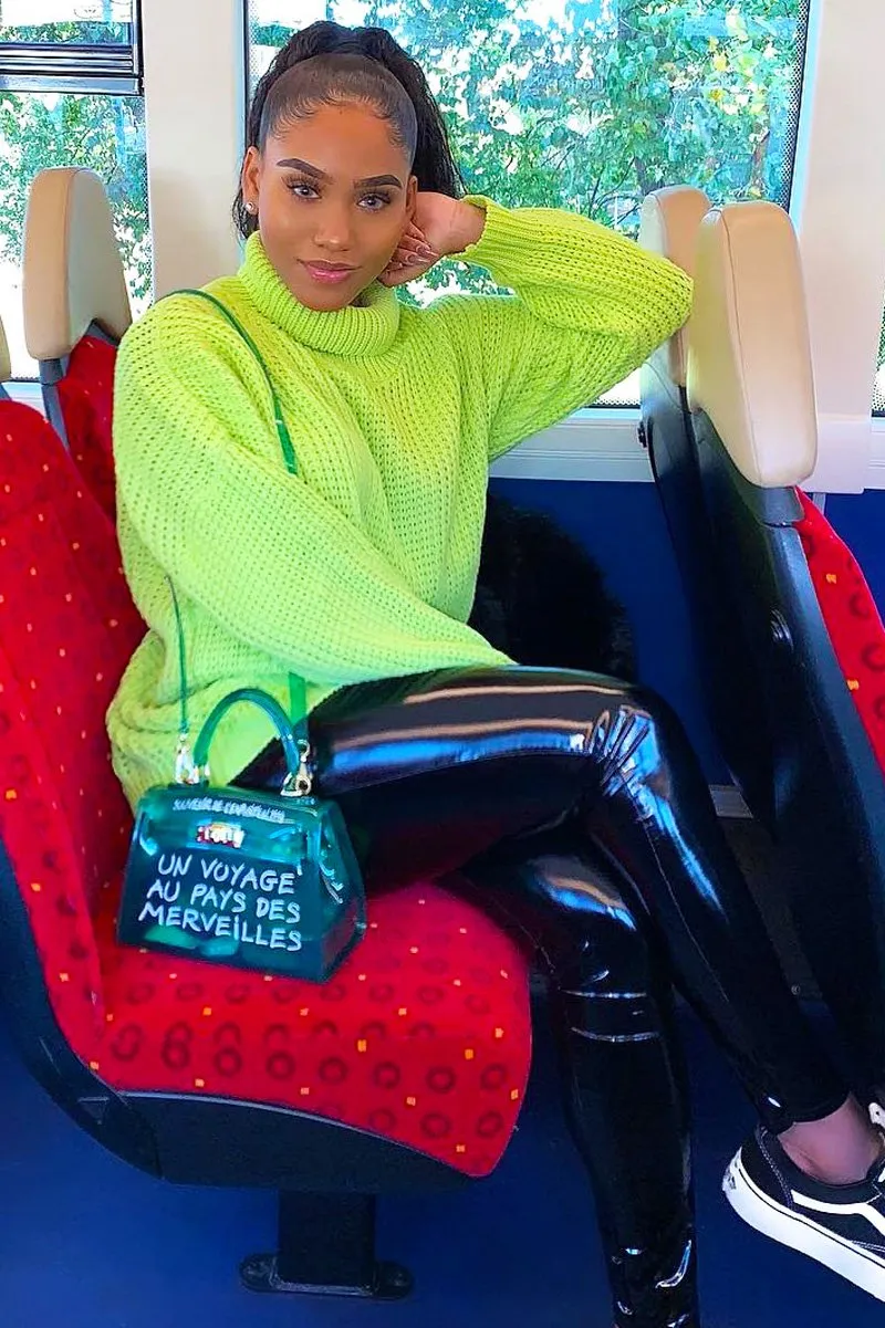 Lime Chunky Knit Jumper Dress - Maci