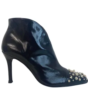 Lodi Stiar Black Leather Studded Shoe Boots